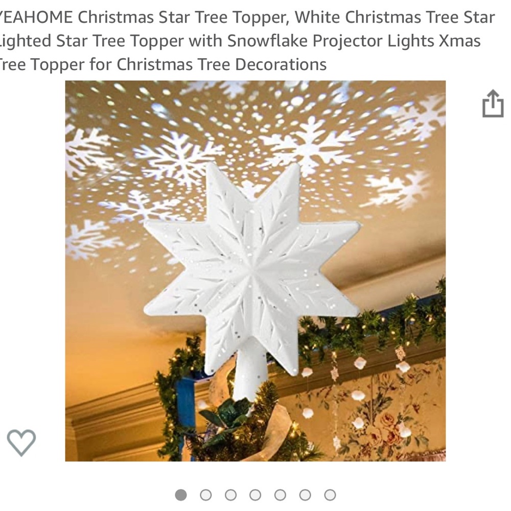 Christmas Tree Topper.  LED lights with projector.  Still in box